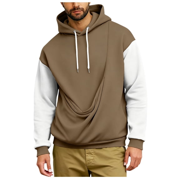 GEWSEY Mens Pet Carrier Hoodie for Dogs Cats Kangaroo Pouch Hoodie Long Sleeve Hooded Pullover Animal Holder Sweatshirt (Brown, 3XL)