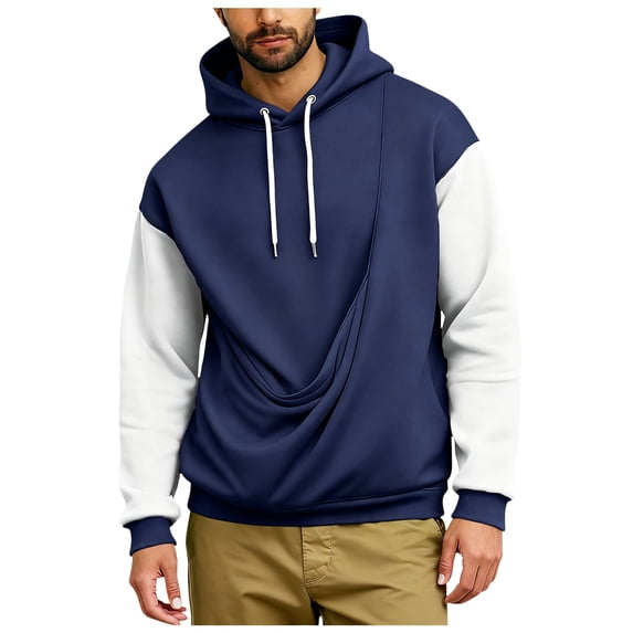 GEWSEY Mens Pet Carrier Hoodie for Dogs Cats Kangaroo Pouch Hoodie Long Sleeve Hooded Pullover Animal Holder Sweatshirt (Navy, M)