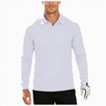 thumbnail image 1 of GEWSEY Mens Polo Shirt Long Sleeve Athletic Breathable Collar Golf Shirt Performance, Moisture Wicking, Business Casual, Collared Shirt, Soft (White, XL), 1 of 8