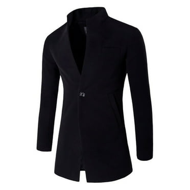 GEWSEY Mens Suit Jacket Mens Blazer Jacket Formal Classic Two Buttons Sport Coats Black,3XL