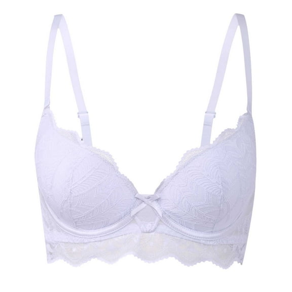 GEWSEY Minimizer Bra for Women Plus Size Full Coverage Lace Bra with Underwire Non Padded (White, XXL)