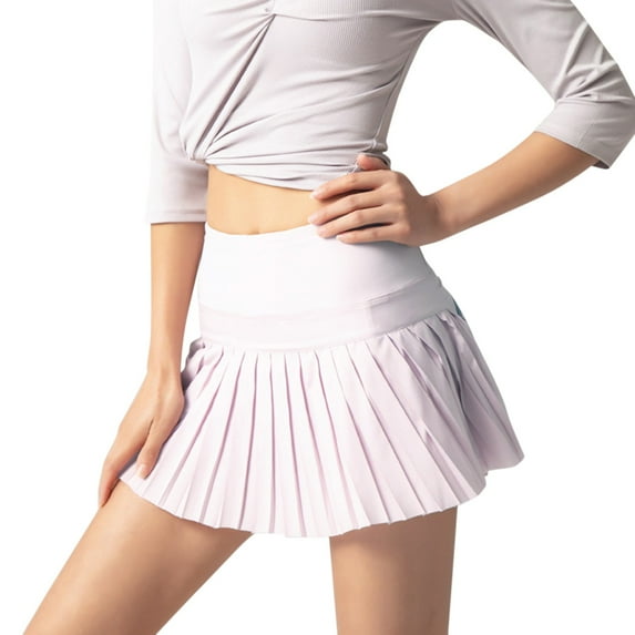 GEWSEY Pleated Tennis Skirt for Women with Shorts Athletic Golf Skort Workout Running Sports Skirts Skorts with Pockets (Pink, M)