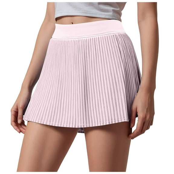 GEWSEY Pleated Tennis Skirts for Women High Waisted Athletic Skorts for Woman with Pockets Tummy Control Golf Skirts Pink2, XL