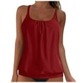 thumbnail image 1 of GEWSEY Plus Size Modest Tankini Tops for Women Tummy Control Full Coverage Loose Fit Swim Tops Only No Bottom (, 5XL), 1 of 6