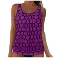 thumbnail image 1 of GEWSEY Plus Size for Women Tankini Swimsuits for Women Trendy Tank Tops Modest Bathing Suits Swimwear Purple, 2XL, 1 of 7