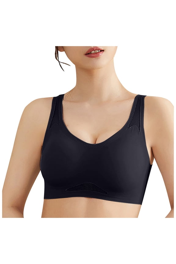 Pushup Bra Wmstylist Lushfitting Powerful Push Up Bras Wireless Comfrt Full Coverage Anti-Sagging Bralettes (Black, XXL)