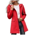 thumbnail image 1 of GEWSEY Rain Jacket Women Waterproof Lightweight Full Zip Lined Long Raincoat with Hood Outdoor Windbreaker Trench Coat Outerwear (Red, 4XL), 1 of 8