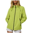 thumbnail image 1 of GEWSEY Rain Jacket for Women Waterproof Lightweight Windbreaker Jacket with Hood Packable Raincoat with Pockets (Green, 3XL), 1 of 8