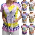 thumbnail image 1 of GEWSEY Scrubs for Women V Neck Short Sleeve Easter Printed Tops Cartoon Pattern Plus Size Nursing with Pockets (Light Blue, XXL), 1 of 7