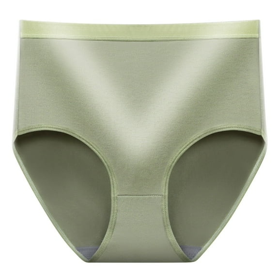 GEWSEY Seamless Brief for Women High Waist Tummy Contral Sexy Full Coverage Underwear (Light Green, XXL)