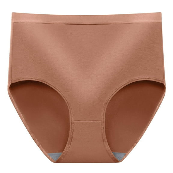 GEWSEY Seamless Brief for Women High Waist Tummy Contral Sexy Full Coverage Underwear (Orange, M)