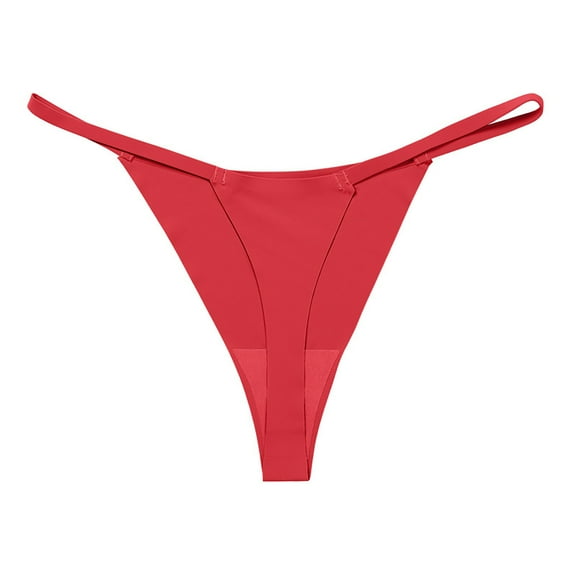 GEWSEY Seamless Thongs for Women - No Show Thong Underwear Stretch Breathable Low Rise Panties (Orange, XL)