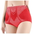 thumbnail image 1 of GEWSEY Seamless Shapewear High Waist Panties for Women Tummy Control Underwear (Red, L), 1 of 4