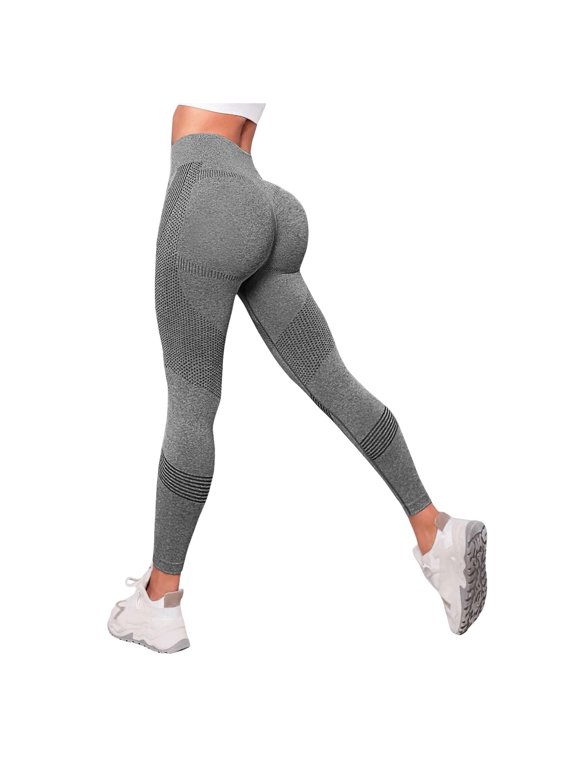Seamless Workout Butt Lifting Leggings 2025 Summer Booty Scrunch Gym Leggings for Women (Grey, M)