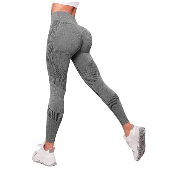 GEWSEY Seamless Workout Butt Lifting Leggings 2025 Summer Booty Scrunch Gym Leggings for Women (Grey, S)