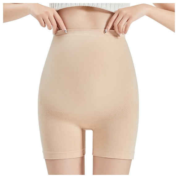 GEWSEY Shapewear Tummy Control Shorts for Women Seamless High Waisted Body Shaper Thigh Slimming Underwear Girdle (Beige, L)