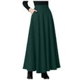 thumbnail image 1 of GEWSEY Skirts for Women Midi Length A Line Swing Flowy Skirt with Pockets (Green, XXXXXXL), 1 of 5