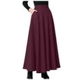 thumbnail image 1 of GEWSEY Skirts for Women Midi Length A Line Swing Flowy Skirt with Pockets (, M), 1 of 5