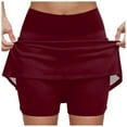thumbnail image 1 of GEWSEY Skorts for Women Plus Size Dressy Casual Athletic Golf Tennis Short Skirts 2025 Summer Skort with Pockets (Brick Red, L), 1 of 4