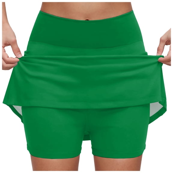 GEWSEY Skorts for Women Plus Size Dressy Casual Athletic Golf Tennis Short Skirts 2025 Summer Skort with Pockets (Green, 3XL)