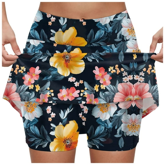 GEWSEY Skorts for Women Plus Size Dressy Casual Athletic Golf Tennis Short Skirts 2025 Summer Skort with Pockets (Navy, XL)