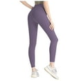 thumbnail image 1 of GEWSEY Soft Leggings for Women High Waisted Tummy Control No See Through Workout Yoga Pants (Purple, XL), 1 of 4