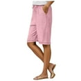 thumbnail image 1 of GEWSEY Sweat Shorts with Pockets for Women 10" Athletic Lounge Sports 3/4 Length Pants Workout Drawstring Bermuda Knee Shorts (Pink, L), 1 of 9