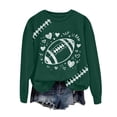 thumbnail image 1 of GEWSEY Sweatshirts for Women Game Day Rugby Sweatshirt Round Neck Long Sleeve Casual Shirt Soccer Pullover for Women (Green, L), 1 of 8