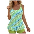 thumbnail image 1 of GEWSEY Swim Suits for Women Vintage Printed Two Piece Tankini Bathing Suit Plus Size Swimsuits Tank Top with Boyshorts (Green, XL), 1 of 8