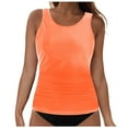 thumbnail image 1 of GEWSEY Tankini Tops for Women High Neck Swim Top Tummy Control Bathing Suit Top Modest Swim Tank Top No Bottom (Orange, M), 1 of 9