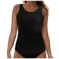 thumbnail image 1 of GEWSEY Tankini Tops for Women Swimwear Top Only Tummy Control Bathing Suit Top No Bottom (Black, M), 1 of 9
