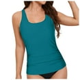 thumbnail image 1 of GEWSEY Tankini Tops for Women Swimwear Top Only Tummy Control Bathing Suit Top No Bottom (Dark Green, M), 1 of 9