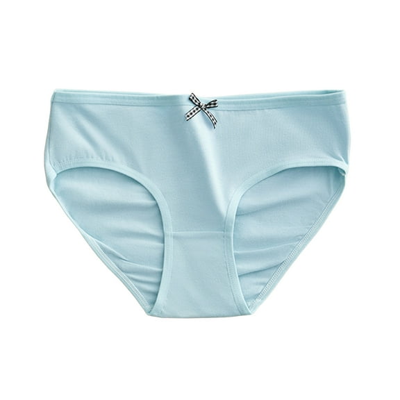 GEWSEY Teen Girls Women Cotton Panties Bowknot Underwear Briefs (Light Blue, S)