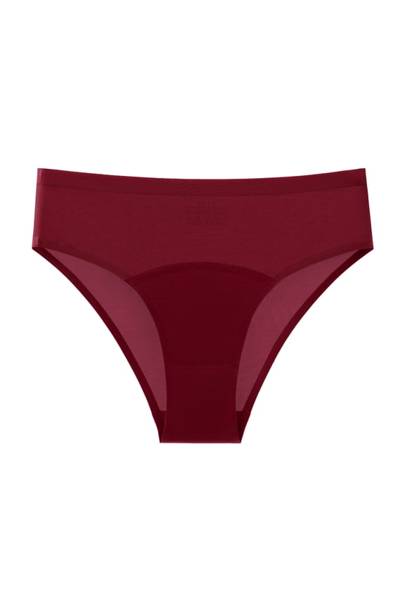 Thongs for Womens High Waisted Seamless Tummy Control Shapewear Thong Underwear Sexy Breathable Panties (Wine, M)