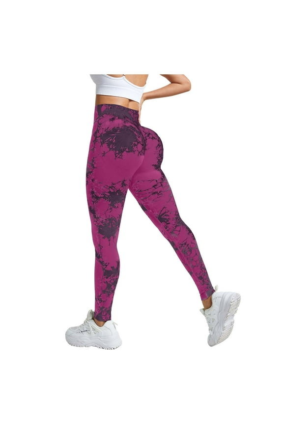 Tie Dye Lifting Leggings for Women Fitness Yoga Seamless Scrunch High Waisted Leggings (, S)