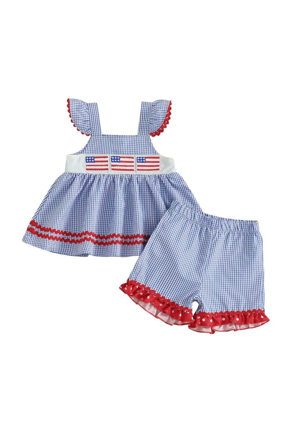 Toddler Girl Dress Baby Girl Back to School Outfit Flying Sleeve Dress Bloom Shorts Baby Halloween Clothes 18-24 Months Blue