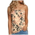 thumbnail image 1 of GEWSEY Tube Tops for Women Floral Printed Summer Beach Vacation Outfits 2025 Ttrendy Fashion (Pink, XL), 1 of 5