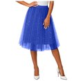thumbnail image 1 of GEWSEY Tulle Skirts for Women Elastic Waist Dancing Skirt Mesh Tulle Above Knee Skirts (Blue, L), 1 of 5