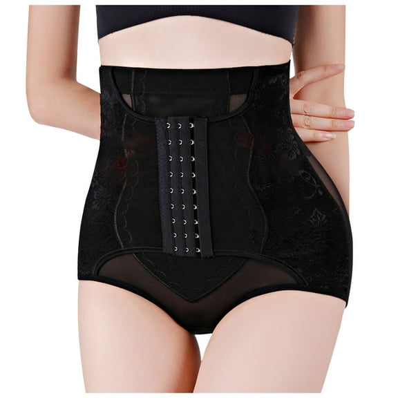 GEWSEY Tummy Control Panties for Women Shapewear Lifter Short High Waist Trainer Corset Body Shaper Underwear (Black, M)
