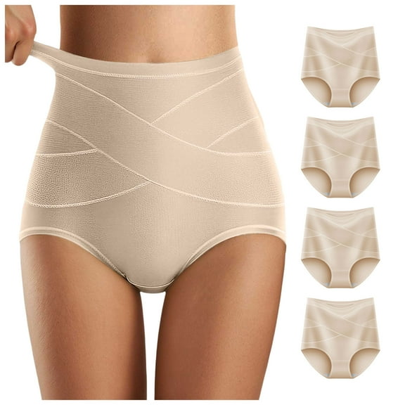 GEWSEY Tummy Control Shapewear Panties for Women-High Waisted Body Shaper Underwear Seamless Shapewear Panty Girdle (Beige, XXL)