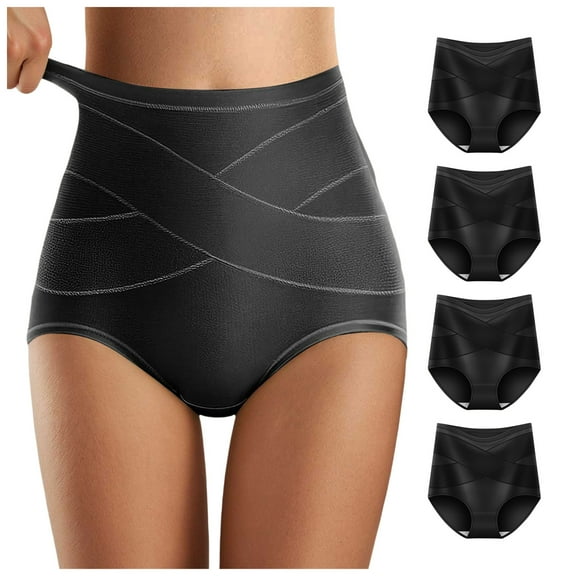 GEWSEY Tummy Control Shapewear Panties for Women-High Waisted Body Shaper Underwear Seamless Shapewear Panty Girdle (Black, XL)