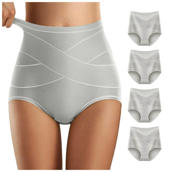 GEWSEY Tummy Control Shapewear Panties for Women-High Waisted Body Shaper Underwear Seamless Shapewear Panty Girdle (Light Gray, XL)