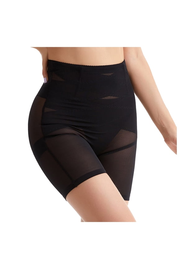 Tummy Control Shapewear Shorts High Waisted Body Shaper Lifting Panties Thigh Slimmer Girdle (Black, XL)
