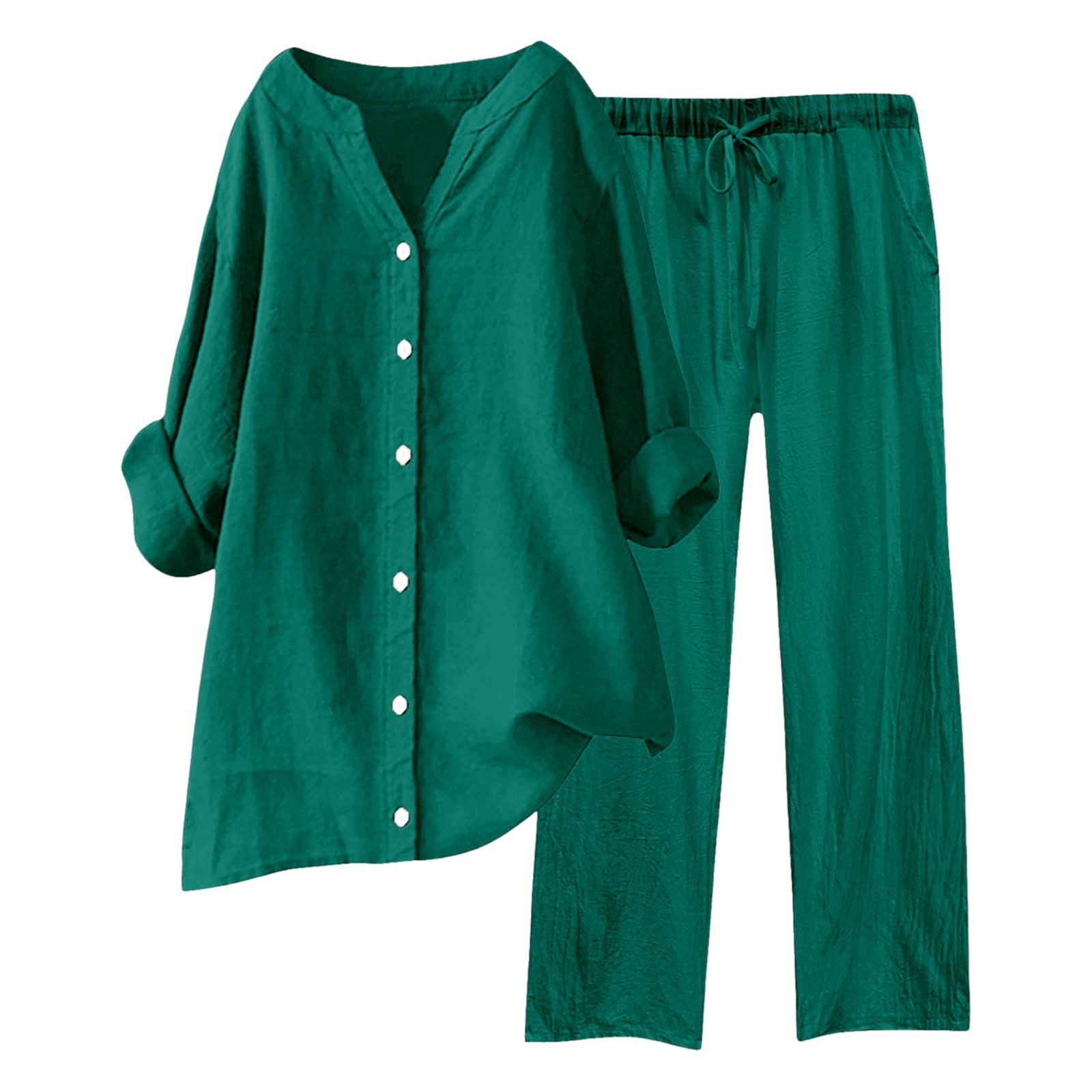 Women’s Sleeveless Two Piece Set with Wide Leg Pants