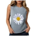 thumbnail image 1 of GEWSEY Vintage Mandala Graphic Tank Tops for Women Summer Beach Graphic Loose Tanks Vest USA Flag Vacation Racerback Tank Cami Light Gray, M, 1 of 6