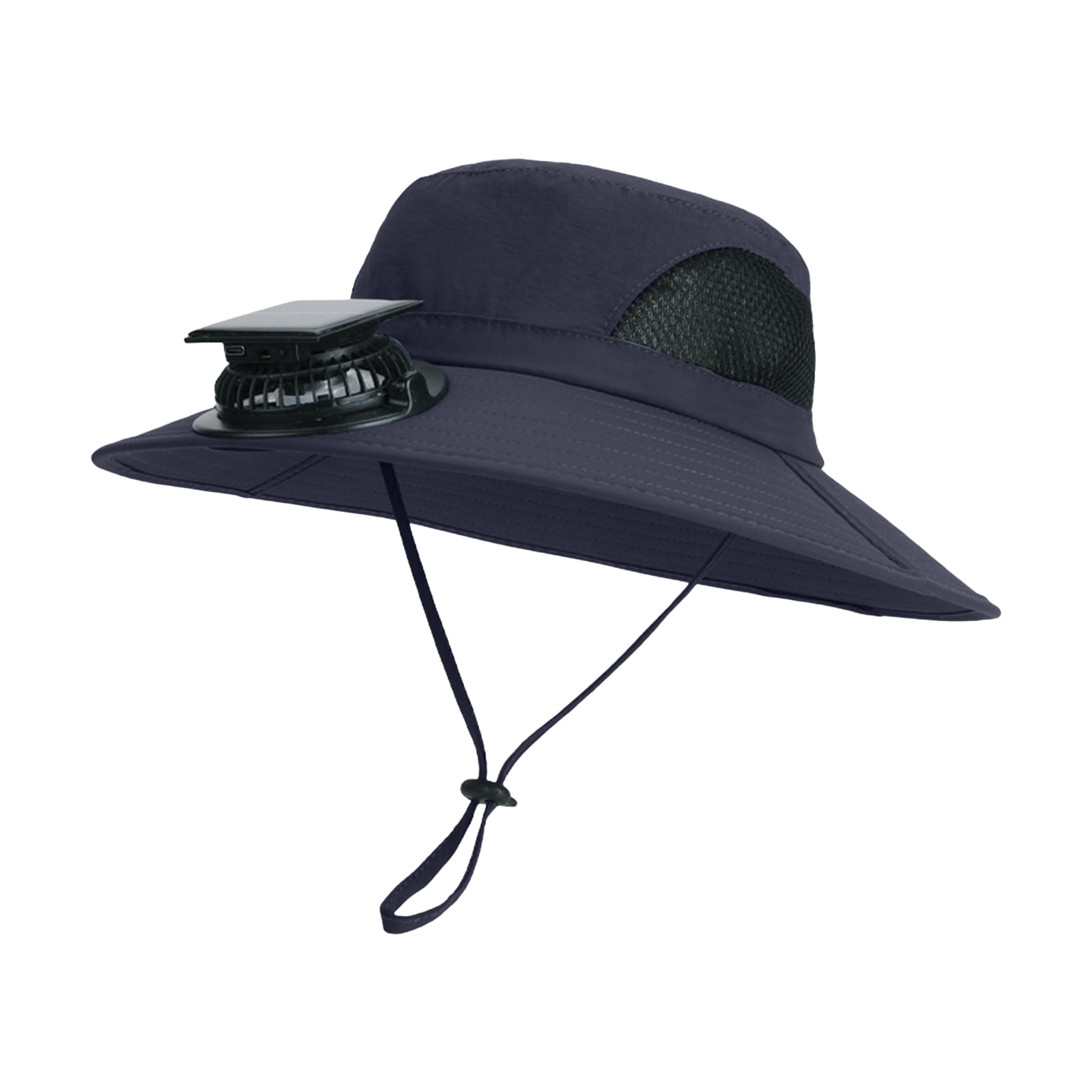 GEWSEY Wide Brim Solar Fan Hat, Hat with Fans Solar Power for Men Women ...