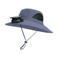 thumbnail image 1 of GEWSEY Wide Brim Solar Fan Hat, Hat with Fans Solar Power for Men Women, Solar Powered & USB Charging Sombrero Con Ventilador Solar (Grey, One Size), 1 of 5