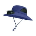 thumbnail image 1 of GEWSEY Wide Brim Solar Fan Hat, Hat with Fans Solar Power for Men Women, Solar Powered & USB Charging Sombrero Con Ventilador Solar (Navy, One Size), 1 of 5
