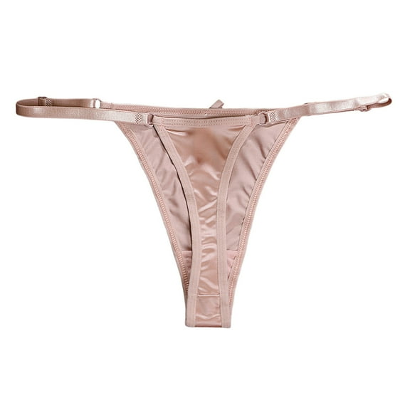 GEWSEY Woman Lingerie Sexy Adjustable Thong G-String Panty Women's Hipster Bikini Underwear Panties Briefs Lingerie (Light Pink, M)