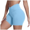 thumbnail image 1 of GEWSEY Women Athletic Workout Shorts for Women Active Gym Seamless Scrunch Intensify Lifting High Waisted (Sky Blue, L), 1 of 3